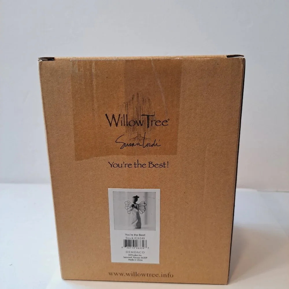 Willow Tree You're the Best Angel Figurine with Apple Box included Teacher Gift - Picture 2 of 13